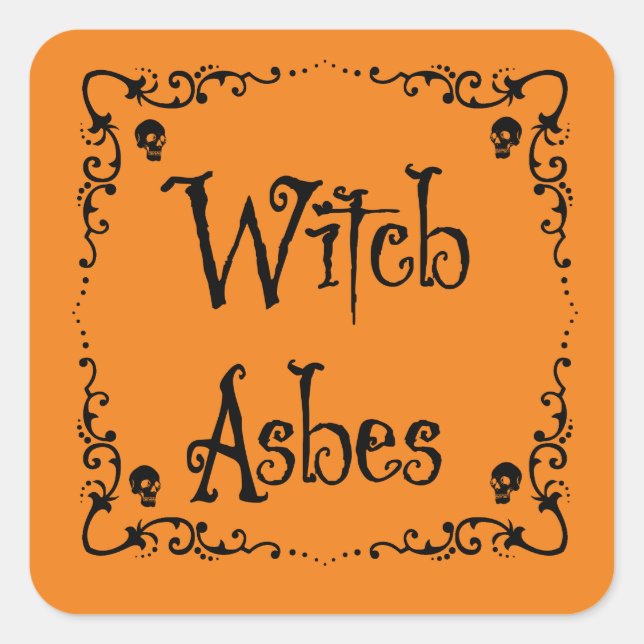 Halloween Potion Ingredients Witch Ashes Square Sticker (Front)