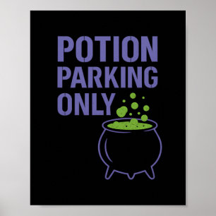Halloween Potion Parking Only Cauldron Graphic Poster