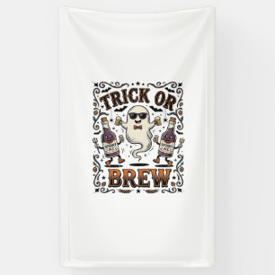 Halloween Potion Trick or Brew Vintage Engraved Hu Banner