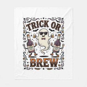 Halloween Potion Trick or Brew Vintage Engraved Hu Fleece Blanket