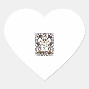 Halloween Potion Trick or Brew Vintage Engraved Hu Heart Sticker