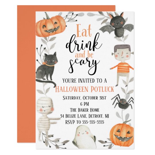 Halloween Potluck Party Invitation | Zazzle.com.au