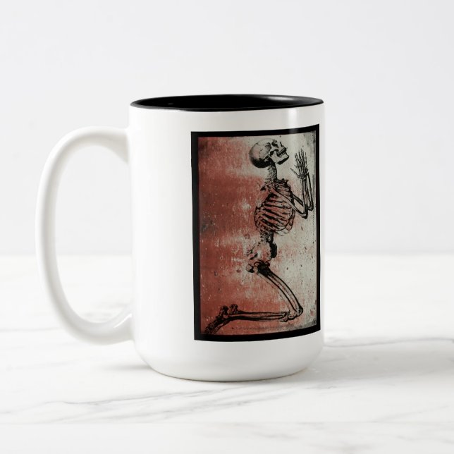 Halloween Praying Skeleton Mug (Left)