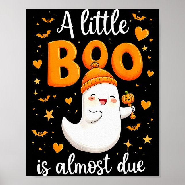 Halloween Pregnancy Announcement A Little Boo Is A Poster (Front)