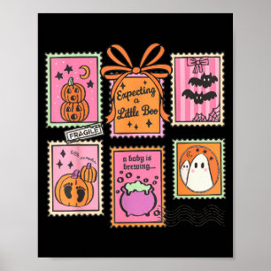 Halloween Pregnancy Announcement Funny Ghost Baby  Poster