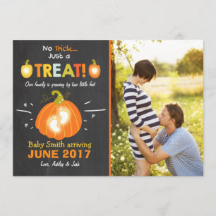 Halloween pregnancy announcement Trick or Treat