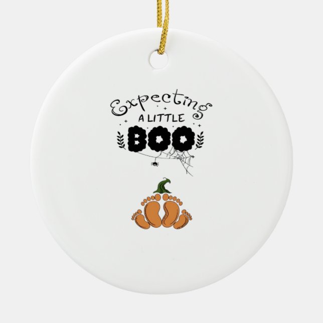 Halloween Pregnancy Mum To Be Expecting Little Boo Ceramic Ornament (Front)