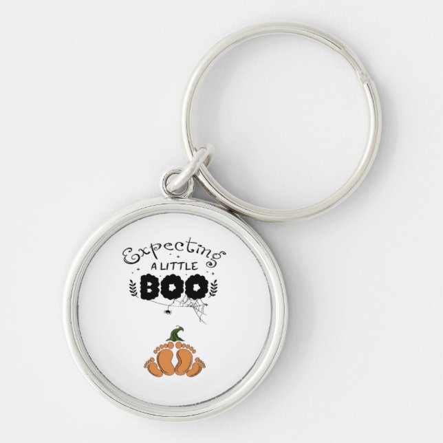 Halloween Pregnancy Mum To Be Expecting Little Boo Key Ring (Front)