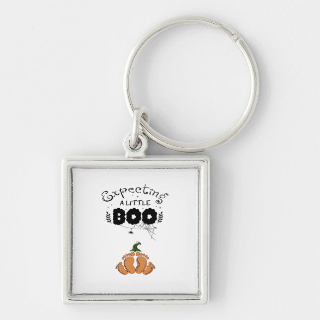 Halloween Pregnancy Mum To Be Expecting Little Boo Key Ring (Front)