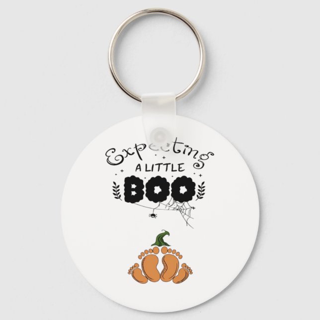Halloween Pregnancy Mum To Be Expecting Little Boo Key Ring (Front)