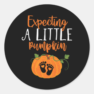 Halloween Pregnancy Mum To Be Expecting Little Pu Classic Round Sticker