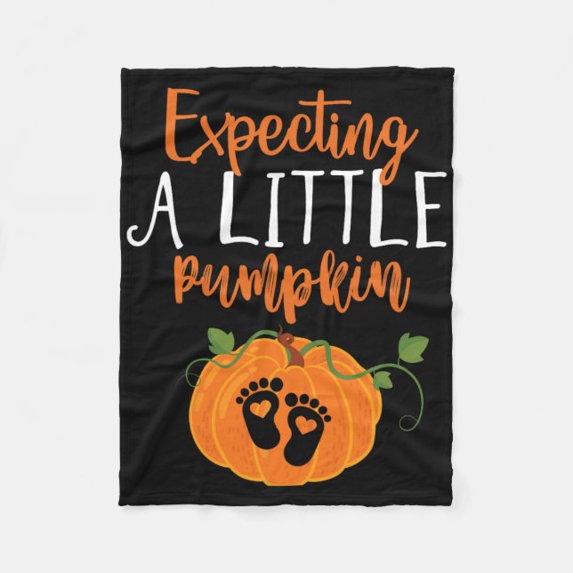 Halloween Pregnancy Mum To Be Expecting Little Pum Fleece Blanket (Front)