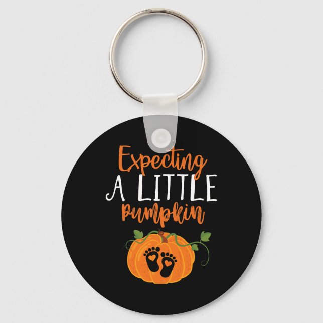 Halloween Pregnancy Mum To Be Expecting Little Pum Key Ring (Front)