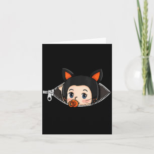 Halloween Pregnancy Shirt - Black Cat Ears Baby Card