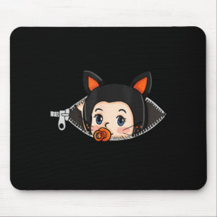 Halloween Pregnancy Shirt - Black Cat Ears Baby Mouse Pad