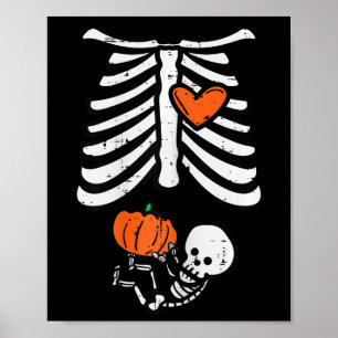 Halloween Pregnancy Skeleton Baby Halloween Costum Poster