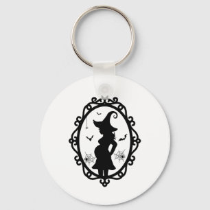 Halloween Pregnant Witch And Mirror Witch Costume  Key Ring