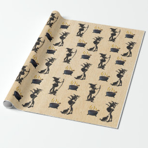 Halloween Pregnant Witch Baby is Brewing Shower Wrapping Paper