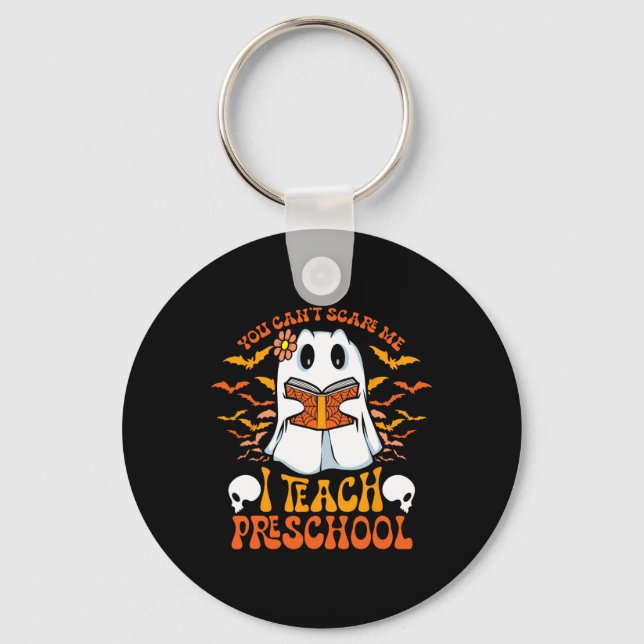 Halloween Preschool Teacher Ghost Teaching Istant  Key Ring (Front)