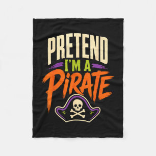 Halloween pretend a pirate funny costume skull fleece blanket
