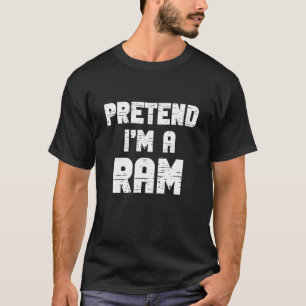 Halloween Pretend I'm A Ram Costume Funny Lazy Kid T-Shirt