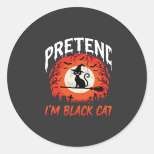 Halloween Pretend Im Black Cat Witch Classic Round Sticker