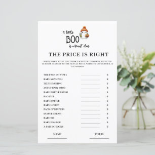 Halloween Price is Right Baby Shower Game Card