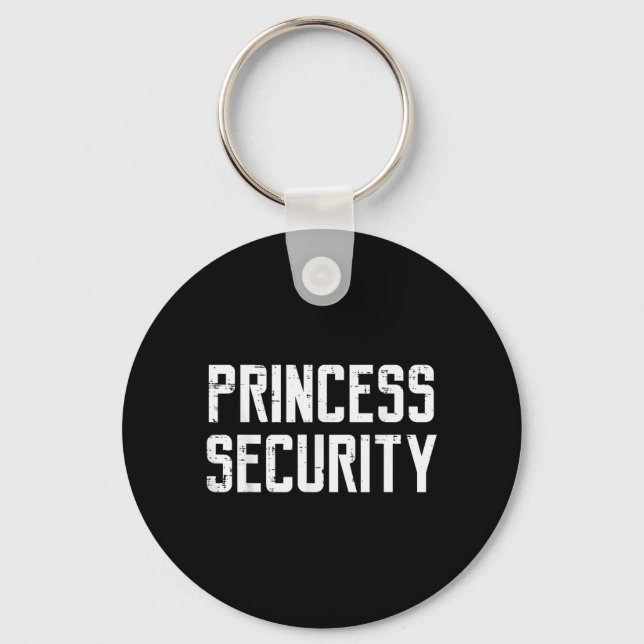 Halloween Princess Security Funny Costume Dad Men Key Ring (Front)