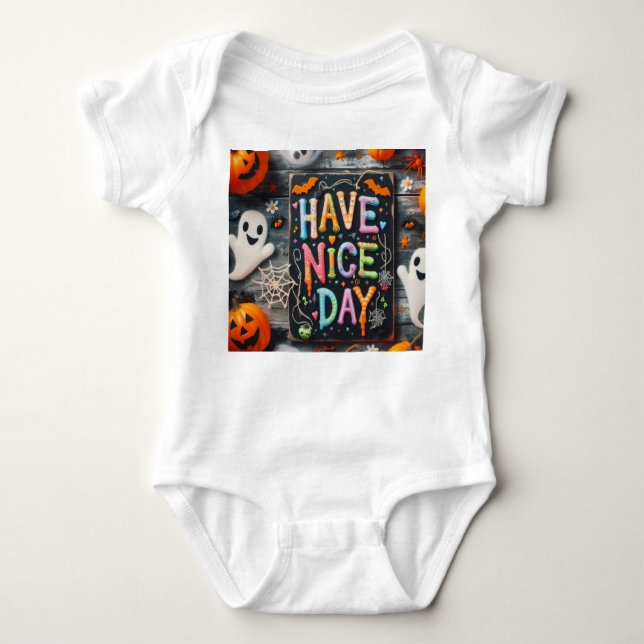 Halloween print baby bodysuit (Front)