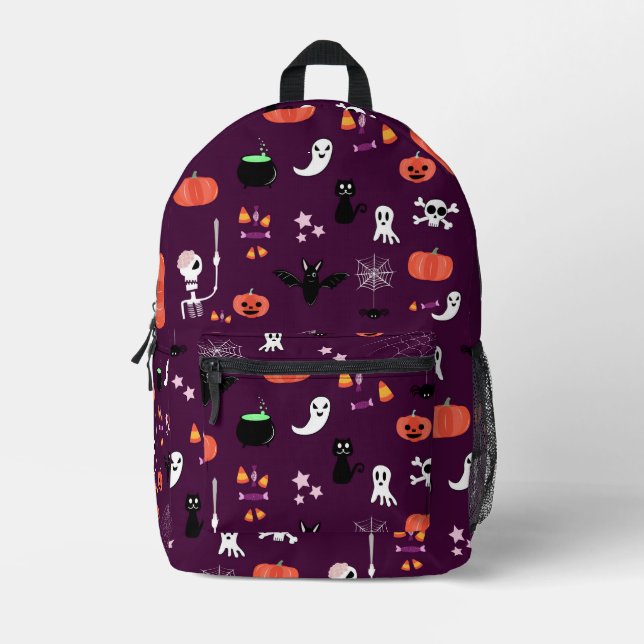 Halloween Printed Backpack (Front)