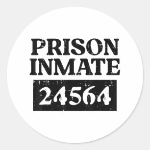 Halloween Prisoner Prison Inmate Funny Costume Men Classic Round Sticker