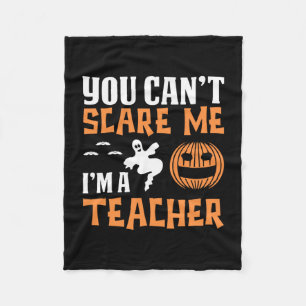 Halloween Proud I Am A Teacher Birthday Fleece Blanket