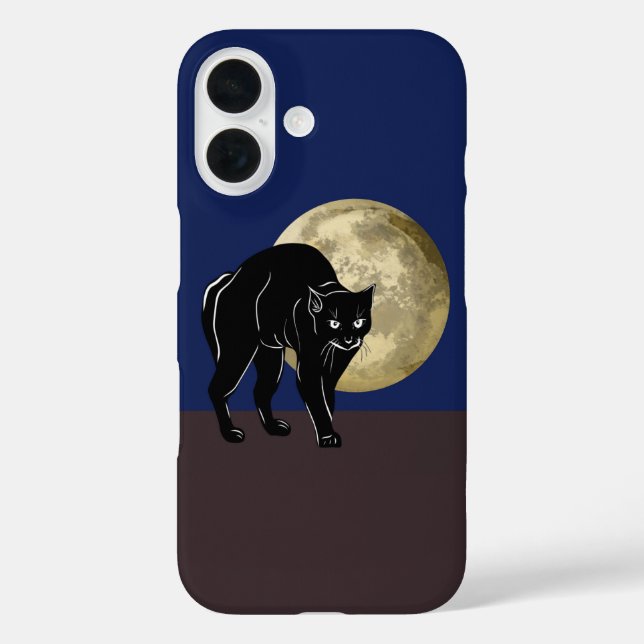 Halloween Prowling Black Cat On A Full Moon Night Case-Mate iPhone Case (Back)