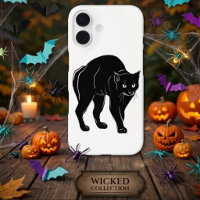 Halloween Prowling Black Cat Silhouette Drawing