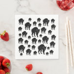 Halloween Prowling Black Cat Silhouette Drawing Napkin<br><div class="desc">Paper Napkins Set printed with a Halloween Prowling Black Cat Silhouette Drawing hand drawn graphic artwork drawing design illustration by TheFabricSeal print on demand shop at Zazzle.com #ZazzleMade ©️Original. https://www.zazzle.com/store/thefabricseal This Halloween classic looking vintage yet modern contemporary simple minimalist style art piece features a spooky black cat with white highlight...</div>