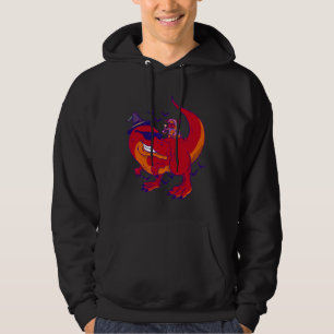 Halloween pug and dinosaur t-shirt design  Funny D Hoodie