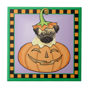 Halloween Pug Ceramic Tile