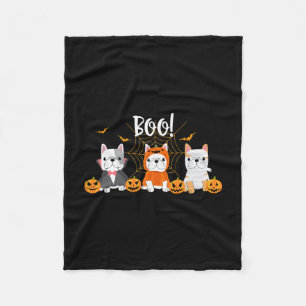 Halloween Pug Dogs Cute French Bulldog Lover Fleece Blanket
