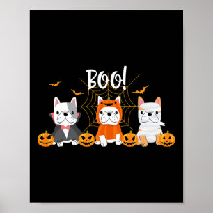 Halloween Pug Dogs Cute French Bulldog Lover  Poster