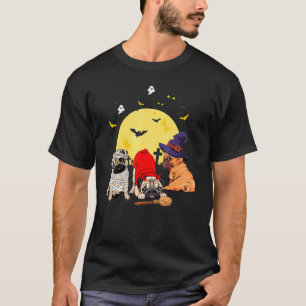 Halloween Pug Dogs Mummy Witch Demon Costumes T-Shirt