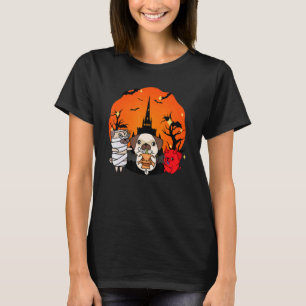 Halloween Pug Dogs Trick Or Treat Dog Breed Costum T-Shirt