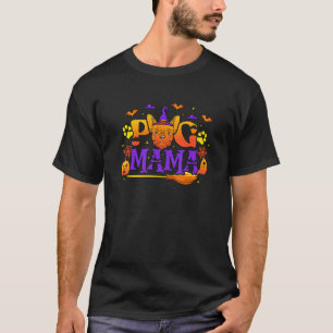 Halloween Pug Mama Spooky Dog Mom Trick Or Treat P T-Shirt