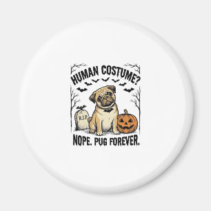 Halloween Pug Shirt Vintage Funny Dog Costume Art_ Magnet