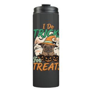 Halloween Pug Tricks for Treats Witch Thermal Tumbler