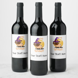 Halloween Puggy Bottle Labels