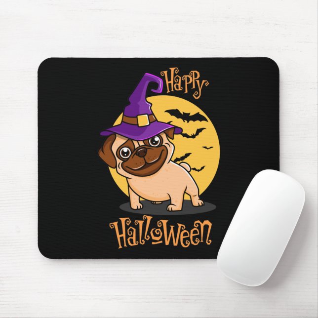 Halloween Puggy Mouse Pad (With Mouse)