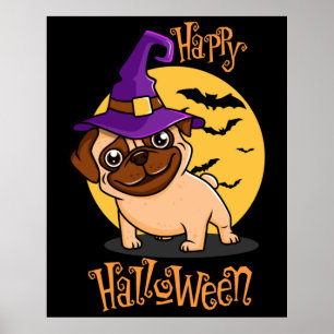 Halloween Puggy Poster