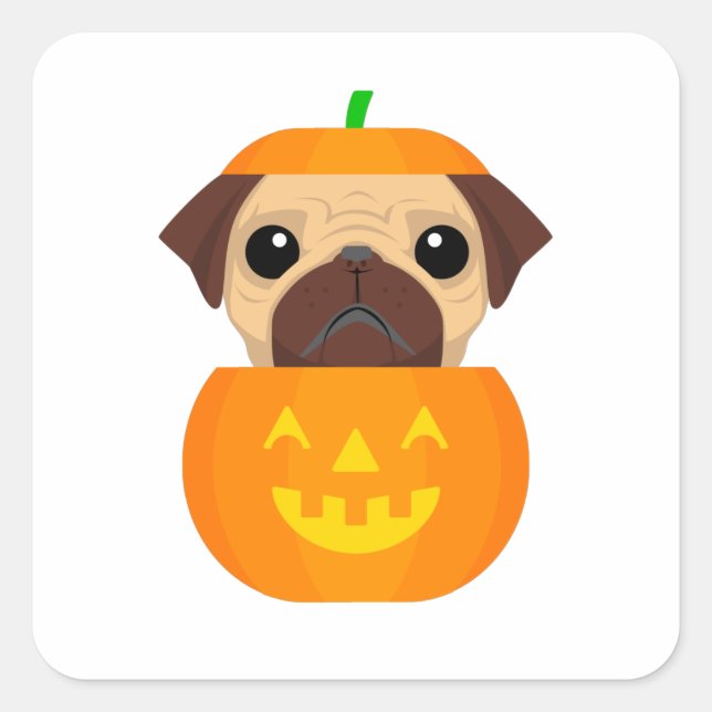 Halloween Pugkin   Square Sticker (Front)