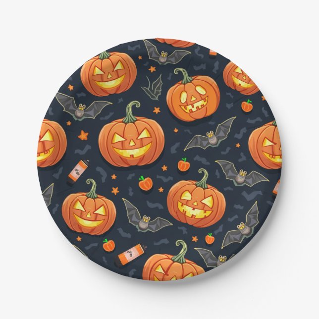 Halloween Pumkin paper plate (Front)