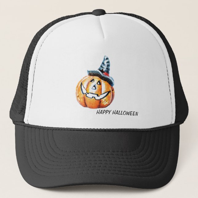 Halloween Pumkin Trucker Hat (Front)